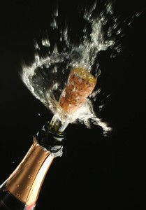 Champagne bottle ready for celebration